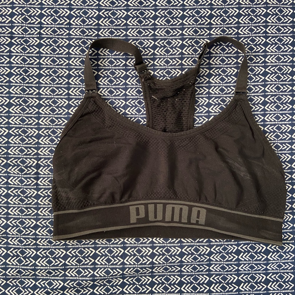 black puma sport bra